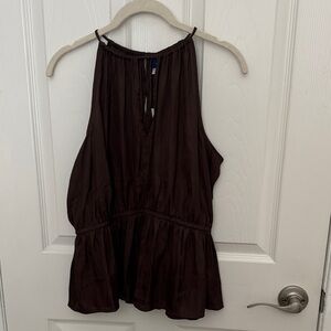 Old Navy Satin Halter Peplum Blouse